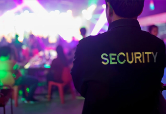 Security guard securing an event